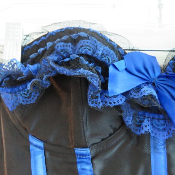 WHIMSIGOTH Goth Dark Fairy Goth Pirate Steampunk Lace Satin Boned Corset Size M - Picture 4 of 13